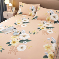 Ensemble de draps de lit plats imprimés entièrement dispersés et écologiques en coton de style Nodical 3 pièces