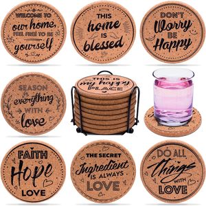 IDEA REGALO Posavasos promocionales para tazas, posavasos de corcho para bebidas con logotipo, posavasos de sublimación en blanco redondo con logotipo personalizado de corcho ecológico - Product Image 2