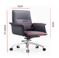 Chaise de bureau exécutive moderne ergonomique confortable à hauteur réglable avec base en acier et revêtement en cuir PU pivotante pour la maison et les bureaux professionnels