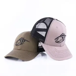 Custom Color Block Embroidery Logo Polyester Mesh Cap Vintage Couple Trucker Hat Manufacturer