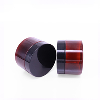 Pot en plastique PET ambré personnalisé avec couvercle, disponible en 50 ml, 60 ml, 100 ml, 120 ml, 250 ml, 400 ml, 500 ml, 2 oz, 3 oz, 4 oz, 5 oz, 6 oz, 8 oz, 12 oz, 16 oz