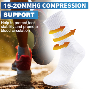 Chaussettes de course à <span class=keywords><strong>compression</strong></span> Coolmax personnalisées pour le sport, chaussettes de randonnée athlétiques à coussinets - Product Image 3