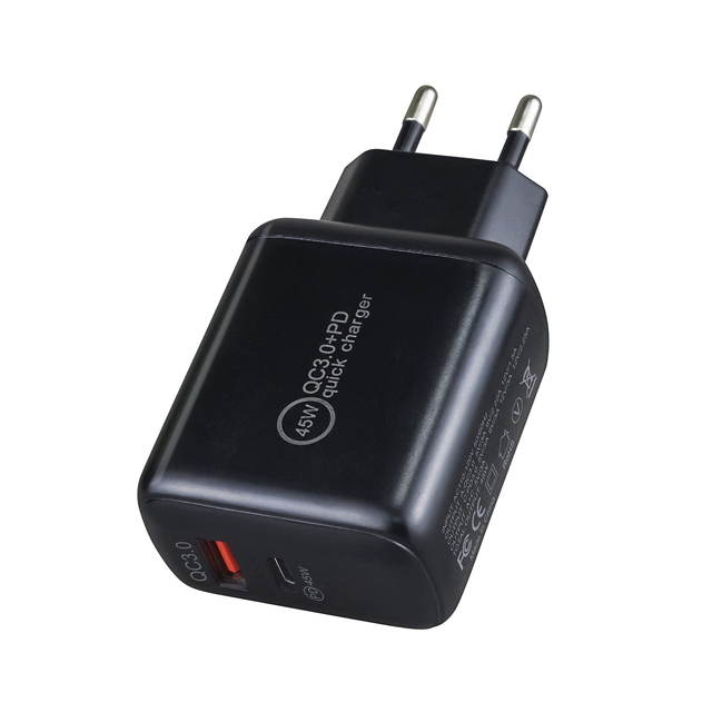 Dual Ports PD 45W Charger Type C Super Fast Charging Wall Charger Adapter for Samsung Mobile Phone
