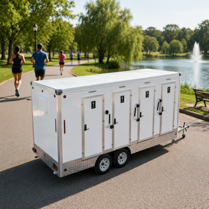 Remorque WC <span class=keywords><strong>portable</strong></span> double avec 4 cabines, 3 stations sanitaires, WC classique, sauna et <span class=keywords><strong>douche</strong></span> intérieurs - Product Image 2