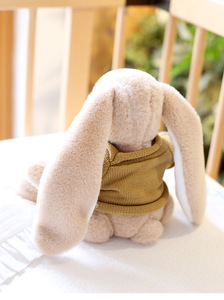 Songshan Jouets Nouveau Personnalisé Kwaii Longues Oreilles Lapin 25cm LOGO Chemise En Peluche Anima Assis Poupée Doux Pâques En Peluche Lapin Jouet Enfants Cadeau - Product Image 4