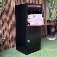 Boîte à colis autoportante en métal WELDON, sécurisée et étanche, avec autocollants d'adresse personnalisés pour usage au bureau et pour la poste
