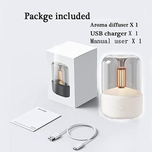 Humidificador de Aire de 120 ml, Difusor de Aromaterapia Eléctrico con Llama de Vela, Vaporizador para Dormitorio, Difusor de Aroma de Niebla Fría para Aceites Esenciales - Product Image 2