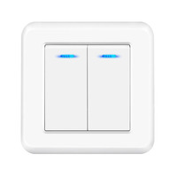 NOVSKI Interrupteur mural simple et moderne à bouton-poussoir double pôle 2 voies avec indicateur LED 250V