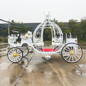 Carruaje Eléctrico de Princesa Blanco con Diseño Ornamentado, Freno Hidráulico, Transporte Especial - Product Image 5