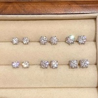 Boucles d'oreilles en argent sterling S925 avec moissanite, clous classiques à quatre/six griffes, manchette d'oreille pour femme, simples et élégantes, certifiées GRA, géométriques