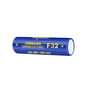 Factory Price Vapcell INR18650 F32 3200mah 10A/20A Li-ion Rechargeable Batteries cell For Flashlight