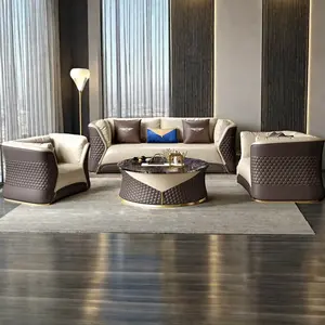 Nuovo Design Post-moderno divano in pelle di lusso a prezzi accessibili villa appartamento soggiorno combinazione di mobili villa di lusso