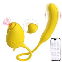 Vibromasseur œuf vibrant Mango Banana avec télécommande sans fil via application, pour succion et tapotement, jouet sexuel pour adulte