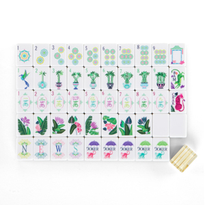 Ensemble de Mahjong Américain de Luxe Premium Pliable, Design Bohème Tropical, 160 Tuiles Acryliques Numérotées et Lettrées pour Soirées Jeux et Cadeaux - Product Image 2