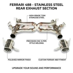 Sistema de Escape Trasero Vortex SS304 para Ferrari 488 GTB Spider 3.9L V8 Twin Turbo X-Pipe, Silenciador Trasero de Carreras - Product Image 1