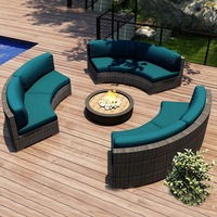 Modernes Outdoor-Gartensofa-Set aus PE-Rattan mit Wasserfesten Kissen, Langlebig & Umweltfreundlich