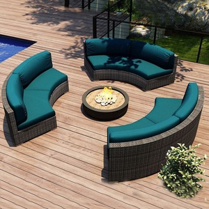Conjunto de Sofás Modernos para Jardín, Mimbre Sintético, Sofá de Terraza con Cojines Impermeables, Duradero y Ecológico - Product Image 2
