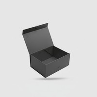 Caja de Regalo Magnética Plegable Personalizada con Cinta, Caja Magnética Plegable para Empaque, Caja de Regalo Magnética Negra Mate con Logotipo Personalizado