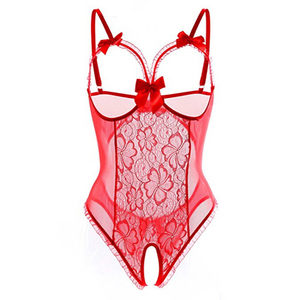 Lingerie da Donna Trasparente in Pizzo per Attrazione Sessuale Camicia da Notte Sexy Completo Intimo per Sesso Notturno Reggiseno e Mutandine - Product Image 3