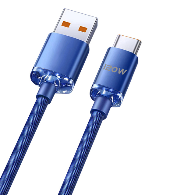 120W Super Fast Charge USB Charging Cable Type-C USB-A to USB-C for iPhone 16 15 for Samsung for Huawei for Xiaomi Factory Price