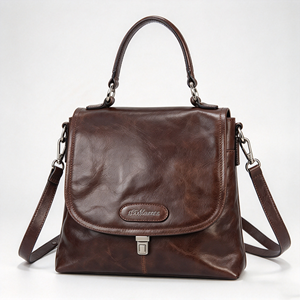 Bolso de Mano Vintage Marrón Oscuro con Solapa, Bolso Retro con Asa Superior y Correa Cruzada Ajustable Desmontable para el Trabajo y Viajes - Product Image 4