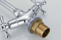 Mitigeur moderne à double poignée en laiton pour évier de cuisine Robinet d'évier de cuisine à bec pivotant à 360 ° Robinet d'évier à double commande pour lavabo