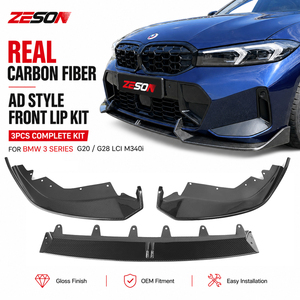 Splitter Anteriore in Vera Fibra di Carbonio Stile AD per <span class=keywords><strong>BMW</strong></span> <span class=keywords><strong>Serie</strong></span> <span class=keywords><strong>3</strong></span> G20 G28 LCI 330i M340i 2023-2026 Paraurti <span class=keywords><strong>M</strong></span> Sport - Product Image 1
