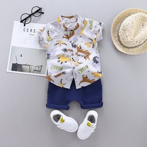 Divertente Set di due pezzi con stampa a cartoni animati per bambini 1-4 anni nuova collezione estiva camicia Casual a maniche corte e vestiti per bambini - Product Image 6