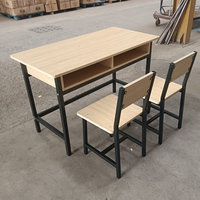 Ensemble chaise et table rectangulaire individuelle en MDF/métal pour salle de classe, table de travail collaborative, design moderne et durable, direct usine