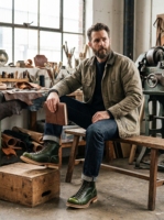 Bottes de travail pour hommes en cuir tanné végétal vert sur mesure, style western, souples, mi-mollet, à lacets, avec semelle Goodyear et bout renforcé