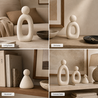 Sculpture d'art moderne d'une famille de trois personnes, décoration de salon, accessoires de décoration de bureau, statues abstraites de personnages