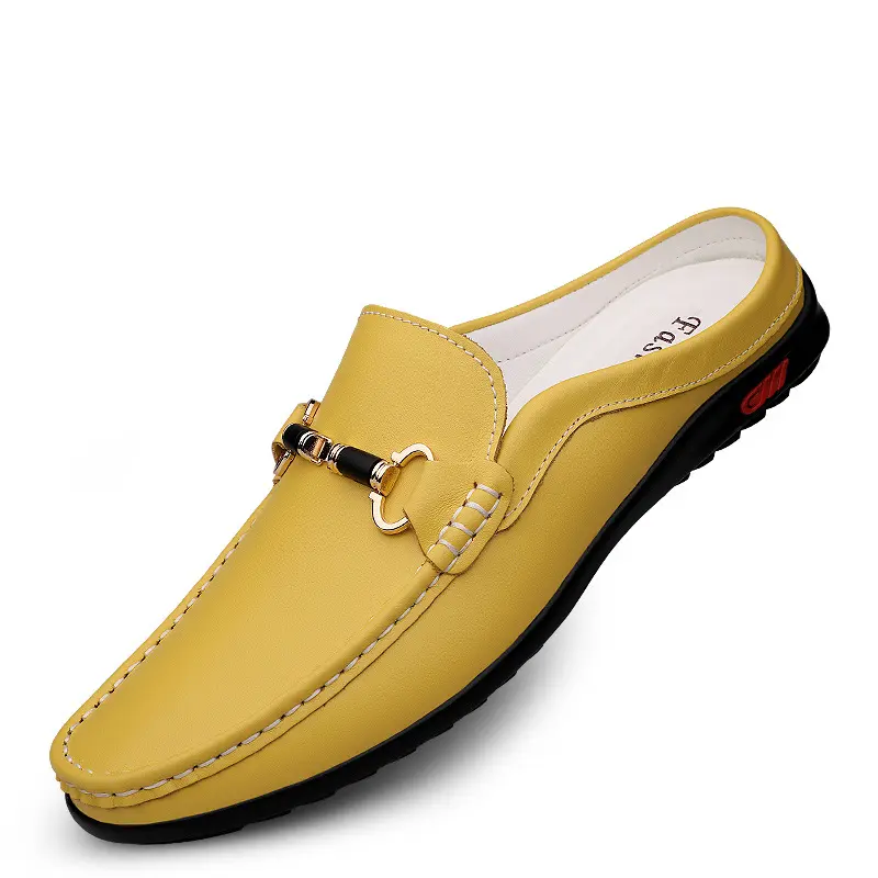 Sh10973a Echtes Leder Half Loafers Schuhe Slip On Mokassins Flache Hausschuhe