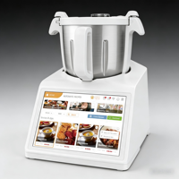 Robot culinaire intelligent 2400W avec écran tactile 10 pouces, bol en acier inoxydable 4,5L, cuiseur thermique