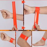 Bracelet réfléchissant haute visibilité avec fermeture à pression réglable pour la course nocturne, le cyclisme et les activités de sécurité en extérieur