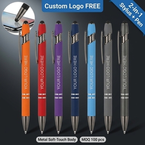 Penna a Sfera in Metallo con Logo Personalizzato, 2-in-1 con Funzione <span class=keywords><strong>Touch</strong></span> Screen, Punta 1.0mm, Penna Esecutiva per Regali Aziendali - Product Image 1