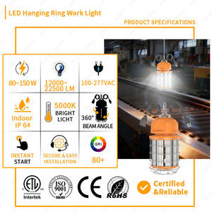 Lampe de travail suspendue temporaire fabriquée en usine, certifiée ETL CE, indice d'étanchéité IP65, 120W 150W - Product Image 3