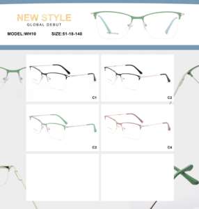 Marcos de anteojos de metal de moda Anti-Blue Light Round & Lightweight Thin Design Lentes planas óptimas para damas Visión vidente - Product Image 2