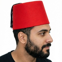 Gorro Fez de Felpa Roja con Borla Negra, Tradicional Turco Marroquí, para Adultos, Disfraces, Fiestas, Festivales Culturales, Cuatro Estaciones