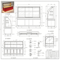 Vitrine à gâteaux sur mesure pour boulangerie, présentoir à pâtisserie, comptoir de présentation