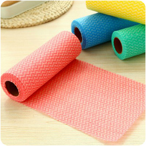 Non Woven Disposable Dishcloths Wavy Pattern 50 Pieces Kitchen Cleaning Towels Multi Color - Product Image 3