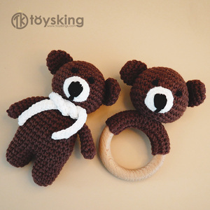 Oso de Peluche Hecho a Mano de Ganchillo con Patas Cortas Marrones - Lindo Oso de Peluche de Dibujos Animados con Patas Cortas, Estilo Kawaii Chibi, Juguete de Peluche Clásico - Product Image 4
