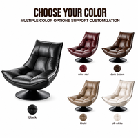 Fauteuil paresseux en cuir moderne en forme de coquille d'œuf, rotatif, fait main, utilisable pour se coucher et dormir, pour l'extérieur et la chambre