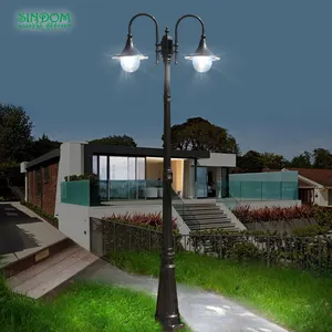 Lámpara de poste de calle decorativa, diseño Simple americano, tradicional, decorativa, Vintage, E27, de aluminio, para jardín