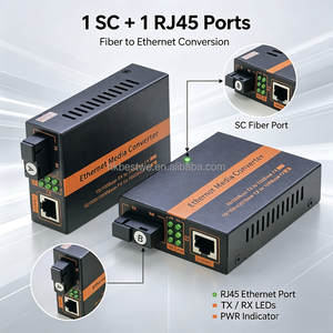 ตัวรับส่งสัญญาณใยแก้วนำแสง3กม. อุปกรณ์ใยแก้วนำแสงกิกะบิต1RJ45 10/100/1000Mbps โหมดเดียว - Product Image 2