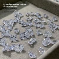 Vente en gros 5A Perceuse à ongles 3D en zircon transparent Flash Engrais sucre en cristal transparent Zircon à pointe carrée pour bijoux à ongles