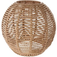 Abat-jour en corde de papier asiatique fait main, rond, pour suspension intérieure, avec design écologique, base E27, finition thermolaquée