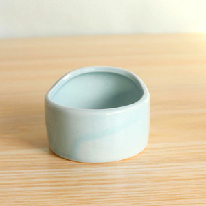 Grosir grosir ramah lingkungan keramik Solid bulat mangkuk anjing mangkuk ganda tahan air IPX5 untuk anjing Model 2716 - Product Image 4