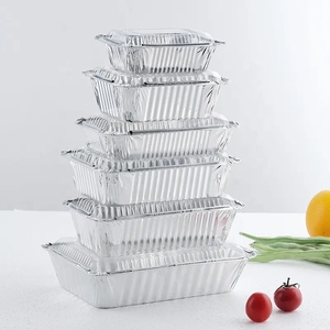 Alloy 3004 Food Packaging lunch box Disposable Tin Foil Dishes Grill Pan Catering Aluminium Foil Container Tray With Lid