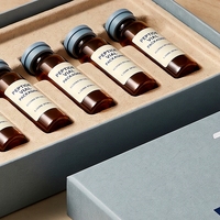 Boîte rigide en carton personnalisée avec couvercle et base bleus pour flacons de peptides, 6 flacons, doublure en éponge, impression offset, soins personnels