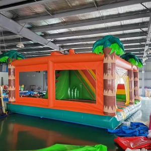 Château gonflable à thème palmiers Tiki Island avec toboggan, château de saut pour enfants pour <span class=keywords><strong>location</strong></span> événementielle - Product Image 6